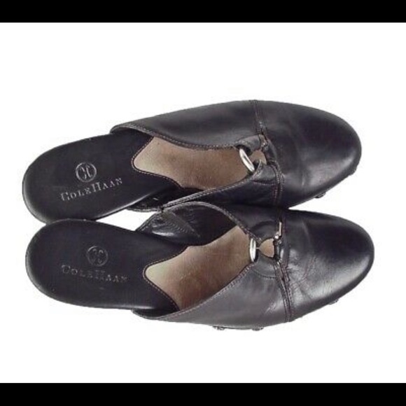 Cole Haan Black Studded Leather Clogs - Picture 6 of 7